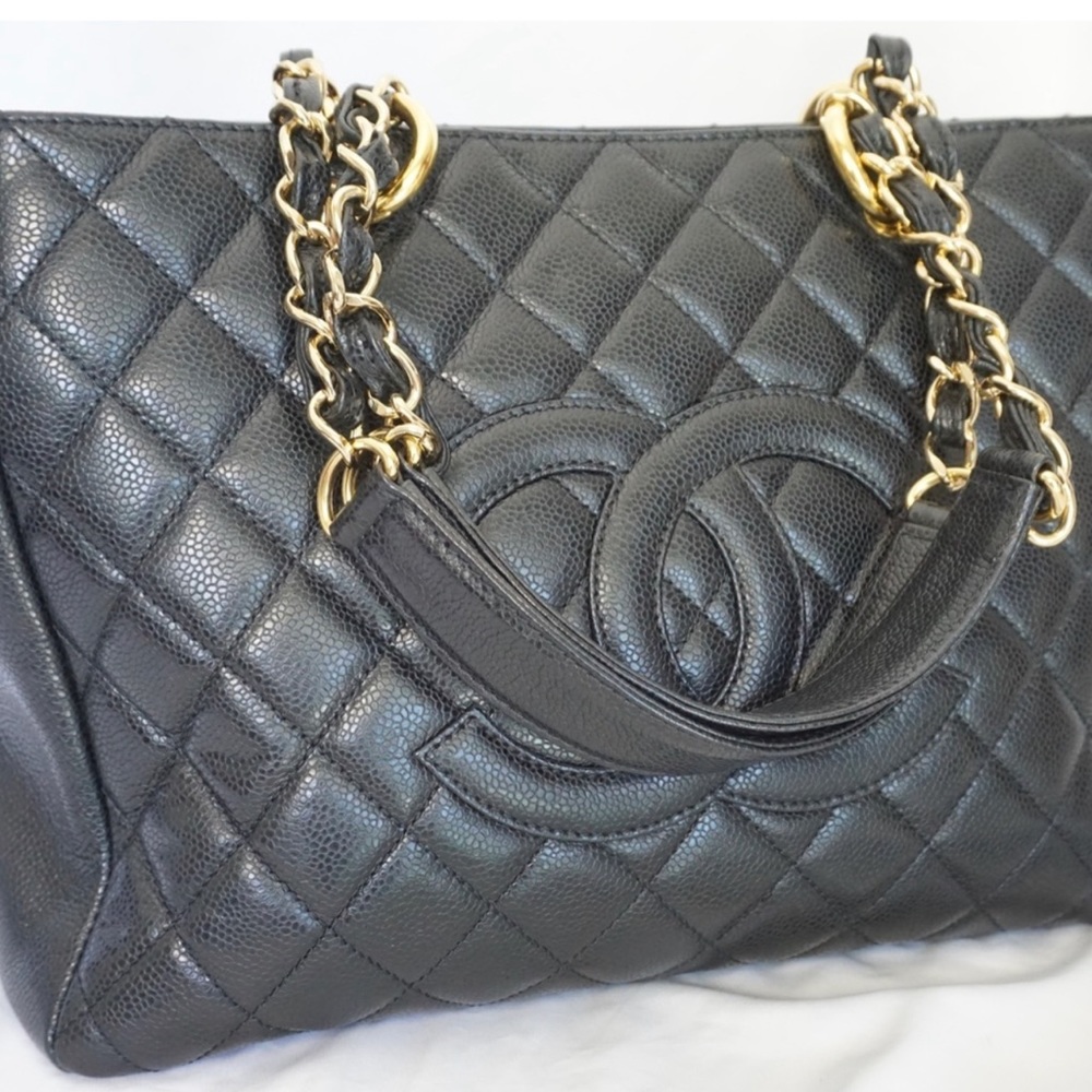 Chanel Black Grand Large Shoulder Shopping Tote